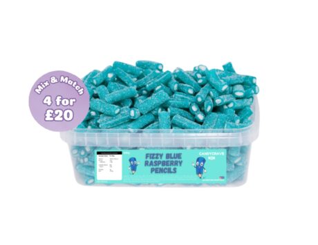 Fizzy Blue Raspberry Pencils Tub