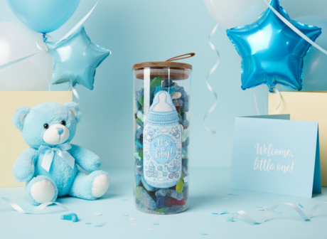 Custom It's a Boy Glass Jar