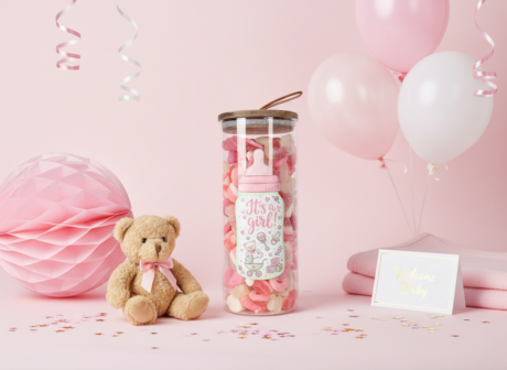Custom It's a Girl Glass Jar