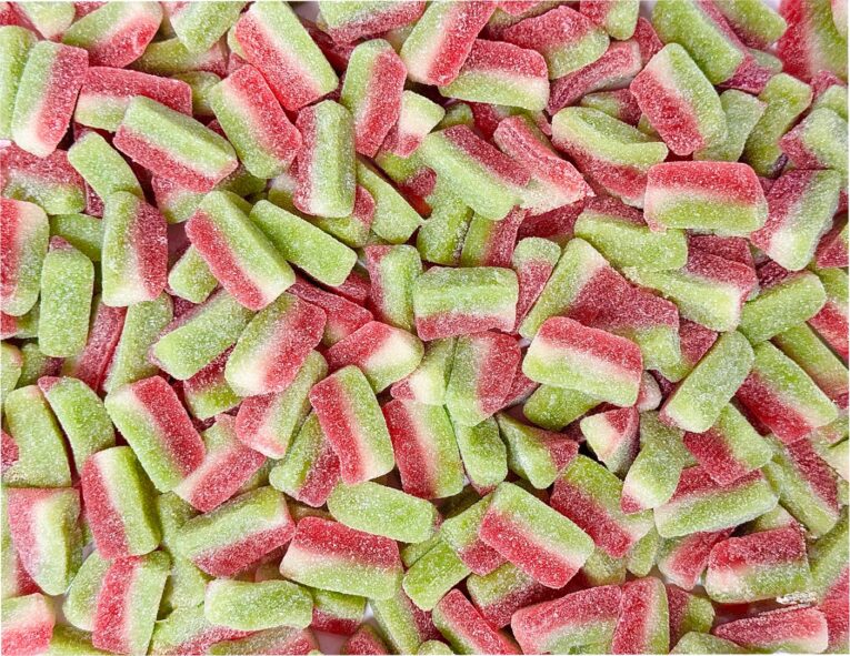 Watermelon slices flatlay