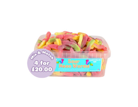 Sour Neon Worms Tub
