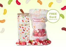 Valentine's Jellybean Glass Jar  + 1kg Valentine's Mix